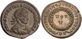 RÖMISCHE KAISERZEIT
Constantinus II. Caesar, 317-337 n. Chr. AE-Follis 320-321 n. Chr. Ticinum, 1. Offizin Vs.: CONSTANTINVS IVN NOB CAES, gepanzerte...