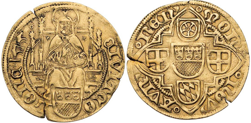 KÖLN STADT
 Goldgulden 1515 Vs.: Christus thront in gotischem Gestühl v. v. übe...