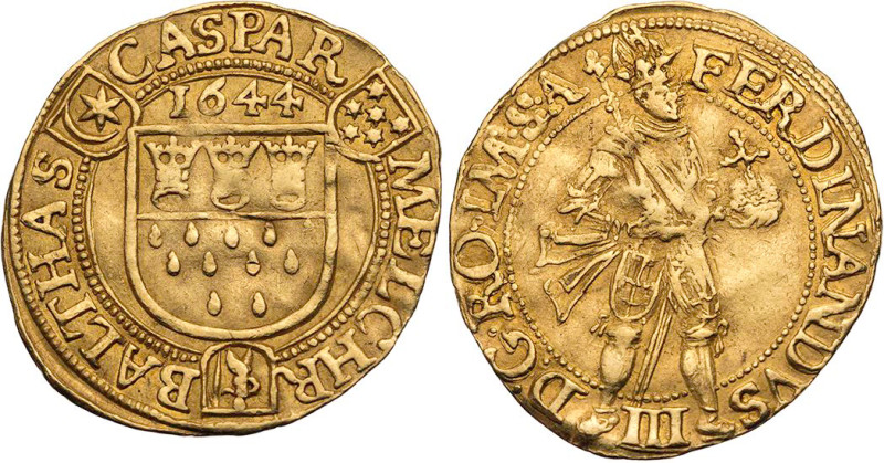 KÖLN STADT
 Dukat 1644 Mit Titel Ferdinands III., Vs.: Stadtschild, darüber Jah...