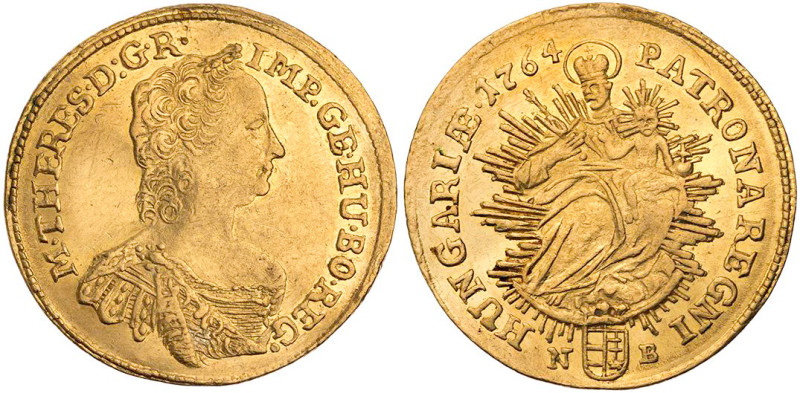 RÖMISCH-DEUTSCHES REICH
Maria Theresia, 1740-1780. Dukat 1764 NB Nagybanya Vs.:...