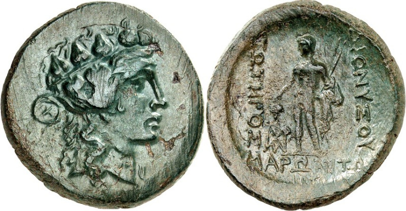 THRAKIEN. 
STÄDTE. 
MARONEIA (b. Maronia). AE-Obolos 27/28mm (nach 145 v.Chr.)...