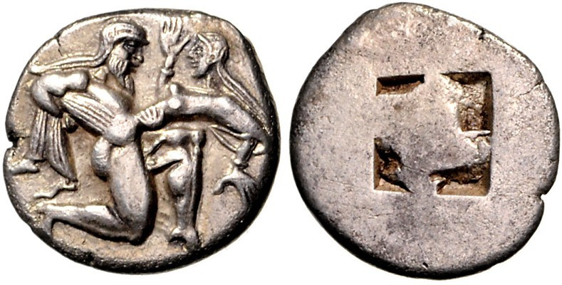 THRAKIEN. 
INSELN VOR THRAKIEN. 
THASOS. Stater (465/411 v.Chr.) 8,05g. Silen,...