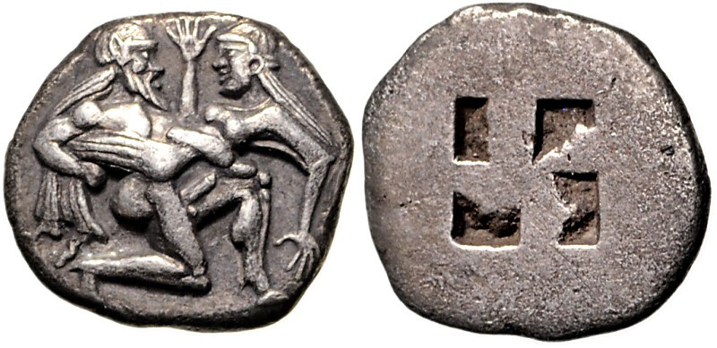 THRAKIEN. 
INSELN VOR THRAKIEN. 
THASOS. Stater in spätarchaischem Stil (um 46...