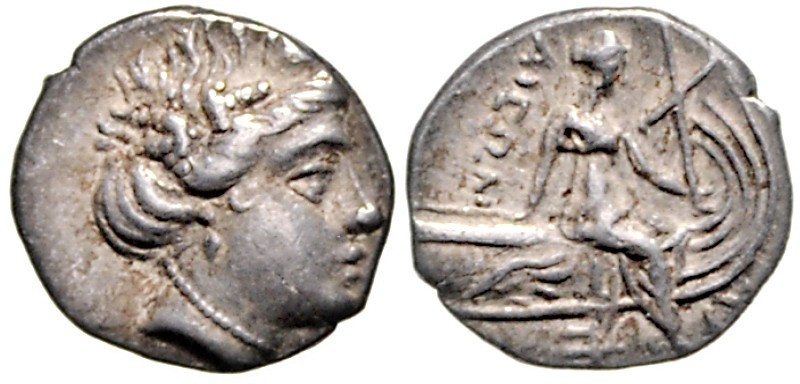 EUBOIA. 
STÄDTE. 
HISTIAIA (Orei). Tetrobolon (178/168 v.Chr.) 13mm 1,81g. His...