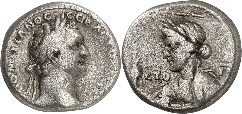 KAPPADOKIEN. 
KAISAREIA am Argaios (Kayseri). 
Domitianus 81-96. Didrachmon ("...