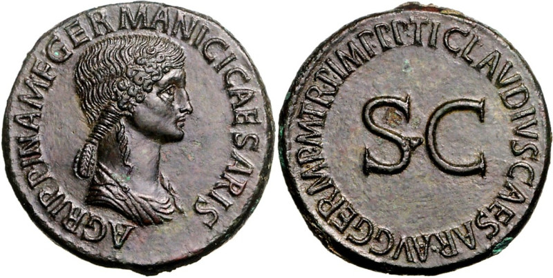 RÖMISCHES KAISERREICH. 
Agrippina senior +33, z.Z. Claudius. AE-Sesterz (50/54)...
