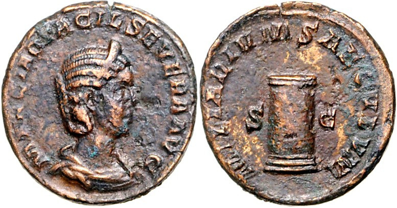 RÖMISCHES KAISERREICH. 
Otacilia Severa, Gemahlin des Philippus I. 244-249. AE-...