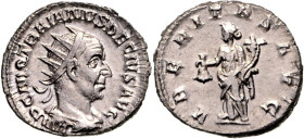 RÖMISCHES KAISERREICH. 
TRAIANUS DECIUS 249-251. Antoninian 4,96g. Paludamentbüste m. Strkr. n.r. IMP C M Q TRAIANVS DECIVS AVG / VBERITAS AVG Uberit...