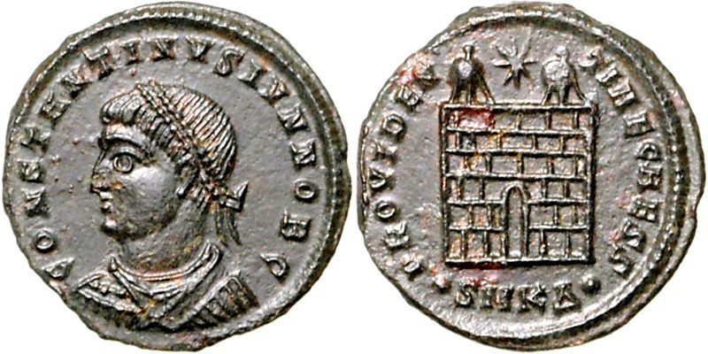 RÖMISCHES KAISERREICH. 
Constantinus II. Caesar 317-337. AE-Follis 20mm (317/32...
