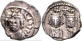 BYZANZ. 
HERACLIUS mit HERACLIUS CONSTANTINUS 613-638. Halb-Siliqua (617/641) 0,72g, Carthago. Gekr. drap. Brb. v.v. [D N ER L-]CLIo P P I / Brb. v. ...