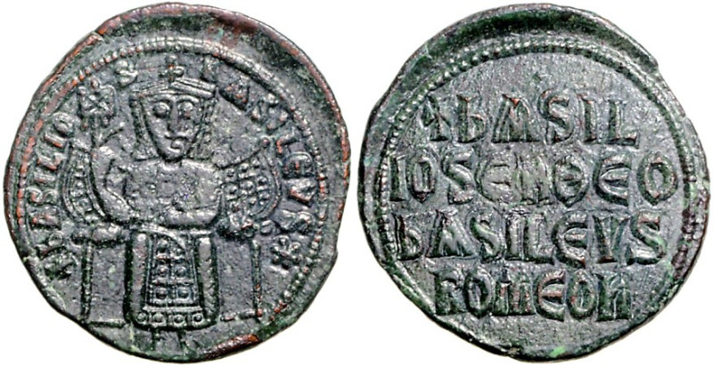 BYZANZ. 
BASILIOS I. 867-886. AE-Follis 27/28mm 8,08g, Konstantinopel. Basilios...