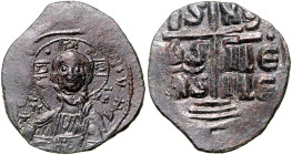 BYZANZ. 
ROMANOS III. Argyros 1028-1034. Anonymer AE-Follis 32/30mm 10,42g. Nimbierte Büste des Christos Pantokrator v.v. IC - XC - E[MMA]NOYH L / IS...