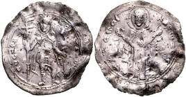 BYZANZ. 
KONSTANTINOS IX. Monomachos 1042-1055. Miliarision 27mm 2,70g, Konstantinopel. Madonna steht betend v.v. MP - Q V - + D EC POI-NA CWZOIC / E...