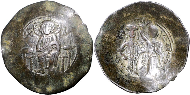 BYZANZ. 
MANUEL I. Komnenos 1143-1180. AE-Trachy 28/29mm 2,91g. Christus thront...