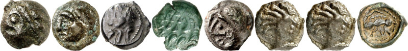 KELTEN. 
GALLIEN. 7 Guss-Potins Leuci (2) LT 9044ff., 9180, Remi (2) LT 8040, S...