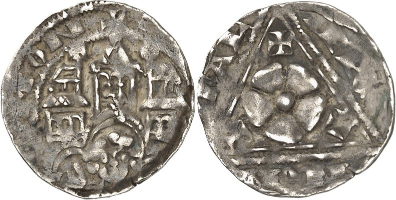 Lippe/-Detmold. 
Simon I. 1275-1344. Denar. Lippstadt. Im Dreibogen mit 3 Türme...