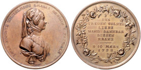 SAMMLUNG Königin Luise von Preussen. 
Luise v. Mecklenburg-Strelitz, Königin von Preußen 1797-1810. Medaille 1798 (v. Loos) auf ihren 22. Geburtstag,...