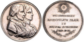 SAMMLUNG Königin Luise von Preussen. 
Luise v. Mecklenburg-Strelitz, Königin von Preußen 1797-1810. Medaille 1798 (v. König) auf ihren Besuch mit Gem...