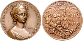 SAMMLUNG Königin Luise von Preussen. 
Luise v. Mecklenburg-Strelitz, Königin von Preußen 1797-1810. Medaille 1910 (v. K. Goetz, Bayer. Hauptmünzamt) ...