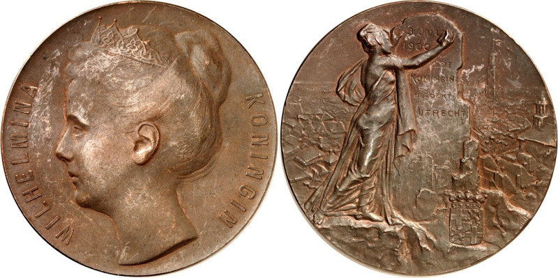 EUROPA. 
NIEDERLANDE. 
Wilhelmina 1890-1948. Medaille 1900 (b. Begeer, Utrecht...