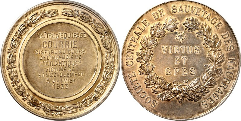 GESCHICHTE u. VERKEHRSWESEN. 
SCHIFFFAHRT. 
FRANKREICH. Medaille 1933 (o. Sign...