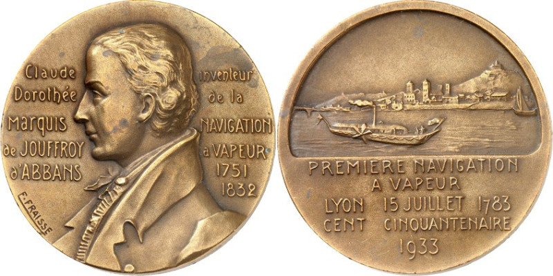 GESCHICHTE u. VERKEHRSWESEN. 
SCHIFFFAHRT. 
FRANKREICH-Lyon. Medaille 1933 (v....