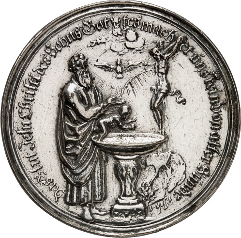 RELIGION UND ETHIK.
TAUFE.
Deutsche Gebiete. Medaille o.J. (v. P.H. Müller). E...