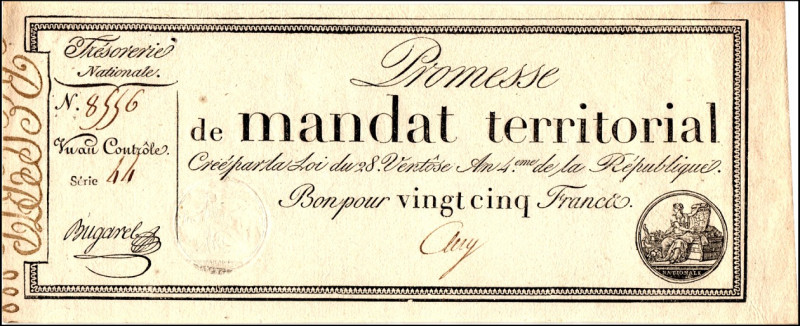 FRANKREICH. 
Assignaten. 
I. Republik. 25 Francs 28 Ventose An IV (18.3.1796),...