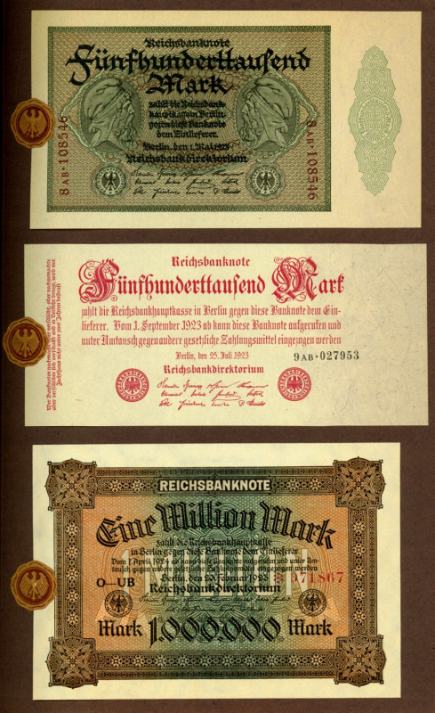 Sammlungen und Lots 1871 bis heute. 
Deutsches Reich bis 1924. 1 Mark-20 Mrd.Ma...