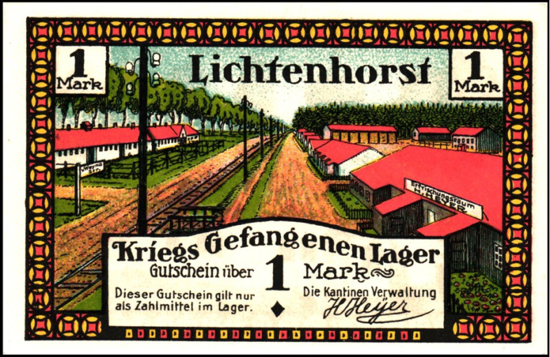 LAGERGELD. 
Lagergeld I. Weltkrieg 1914/18. 
SAMMLUNG Kriegsgefangenenlager. 0...