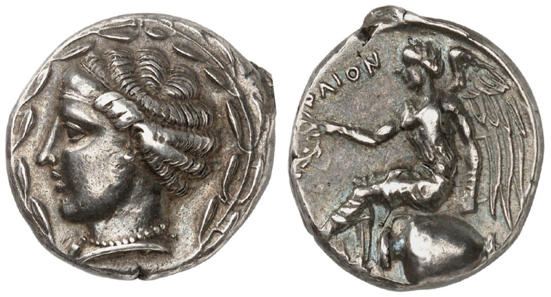 BRUTTIUM. Terina. Circa 440-425 BC. Didrachm or nomos (Silver, 22 mm, 7.71 g, 10...