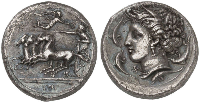 SICILY. Panormos (as Ziz). Circa 360-340 BC. Tetradrachm (Silver, 26 mm, 16.41 g...