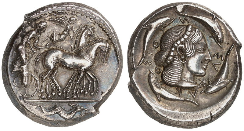 SICILY. Syracuse. Second Democracy, Circa 466-405 BC. Tetradrachm (Silver, 26 mm...