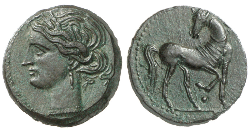 ZEUGITANA. Carthage. Second Punic War, 218-201 BC. Tridrachm (Bronze, 24.5 mm, 9...