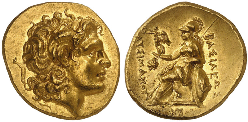 KINGS OF THRACE. Lysimachos, 305-281 BC. Stater (Gold, 21 mm, 8.55 g, 11 h), Lys...