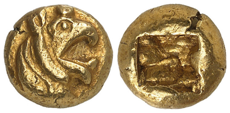 IONIA. Phokaia. Circa 625/0-522 BC. Hekte (Electrum, 10 mm, 2.69 g). Head of a g...