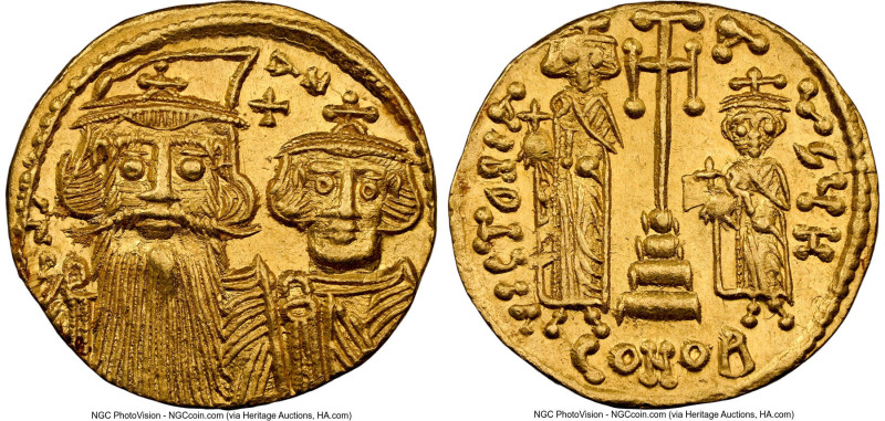 Constans II Pogonatus with Constantine IV, Heraclius, and Tiberius (AD 659-668)....