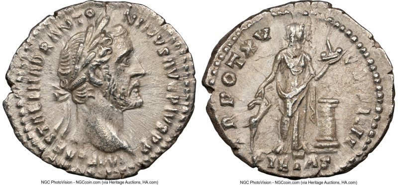 Antoninus Pius (AD 138-161). AR denarius (19mm, 6h). NGC Choice XF. Rome, AD 150...