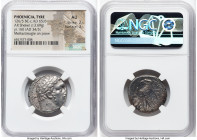 PHOENICIA. Tyre. Ca. 126/5 BC-AD 65/6. AR shekel (24mm, 13.69 gm, 12h). NGC AU 2/5 - 3/5. Dated Civic Year 160 (AD 34/5). Laureate bust of Melqart rig...