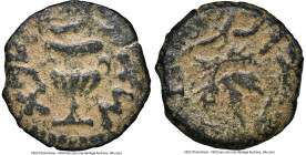 JUDAEA. Jewish War (AD 66-70). AE prutah (15mm, 6h). NGC VF. Jerusalem, dated Year 2 (AD 67/8). Year Two (Paleo-Hebrew), amphora with broad rim and tw...