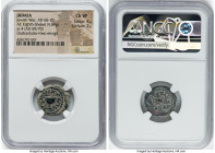 JUDAEA. Jewish War (AD 66-70). AE eighth-shekel (18mm, 4.69 gm, 12h). NGC Choice VF 4/5 - 2/5. Jerusalem, dated Year 4 (AD 69/70). Year Four (Paleo-He...