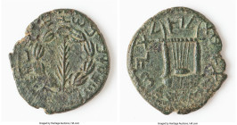 JUDAEA. Bar Kokhba Revolt (AD 132-135). AE middle bronze (24mm, 6.58 gm, 11h). VF, altered surfaces. Dated Year 1 (AD 132/3). Simon Prince of Israel (...