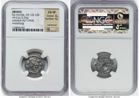 JUDAEA. Bar Kokhba Revolt (AD 132-135). AR zuz (18mm, 3.37 gm, 1h). NGC Choice VF 3/5 - 4/5, overstruck. Undated issue of Year 3 (AD 134/5). Simon (Pa...
