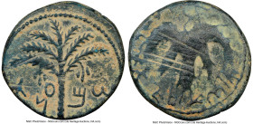 JUDAEA. Bar Kokhba Revolt (AD 132-135). AE middle bronze (25mm, 6h). NGC VF, repatinated, adjust flan. Undated issue of Year 3 (AD 134/5). Simon (Pale...