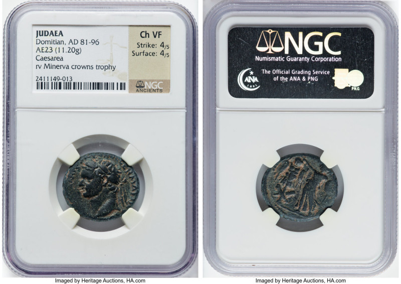 JUDAEA. Caesarea Maritima. Domitian (AD 81-96). AE (23mm, 11.20 gm, 1h). NGC Cho...