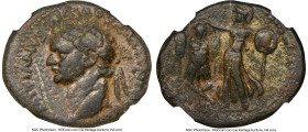 JUDAEA. Caesarea Maritima. Domitian (AD 81-96). AE (30mm, 9.57 gm, 12h). NGC Choice VF 4/5 - 3/5. Judaea Capta issue, AD 83(?). IMP DOMITIANVS CAES AV...
