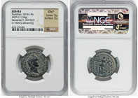 JUDAEA. Caesarea Maritima. Domitian (AD 81-96). AE (25mm, 11.26 gm, 12h). NGC Choice Fine 5/5 - 3/5. AD 92/3. IMP CAES DOMIT AVG-GERM P M TR P XII, la...