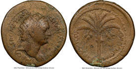 JUDAEA. Caesarea Maritima. Domitian (AD 81-96). AE (28mm, 14.83 gm, 12h). NGC Fine 5/5 - 3/5. AD 92/3. IMP CAES DOMIT AVG-GERM PM TR P XI, radiate bus...