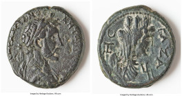 JUDAEA. Gaza. Antoninus Pius (AD 138-161). AE (30mm, 20.81 gm, 11h). Choice Fine, altered surfaces. Dated Civic Year 208 (AD 147/8). ANTWNINOC AY-TO K...