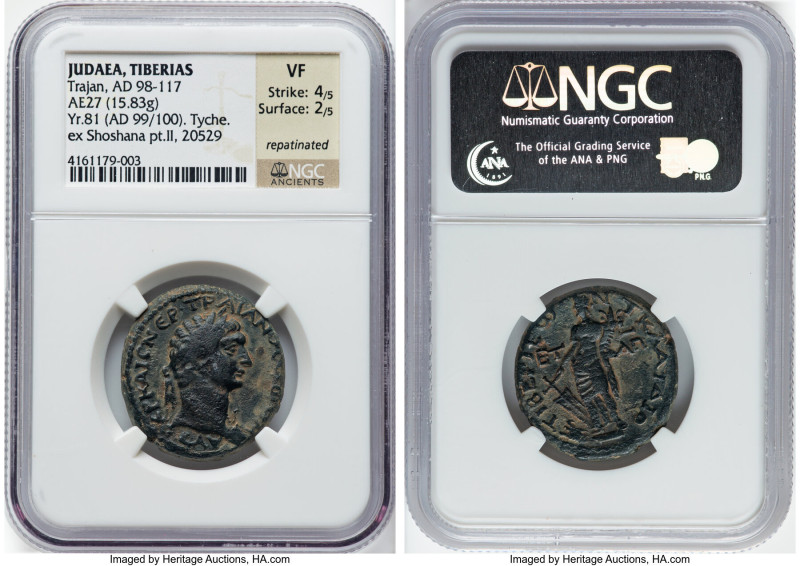 JUDAEA. Tiberias. Trajan (AD 98-117). AE (27mm, 15.83 gm, 11h). NGC VF 4/5 - 2/5...